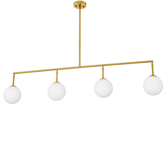 Lustre doré en verre blanc | Eichholtz Tara