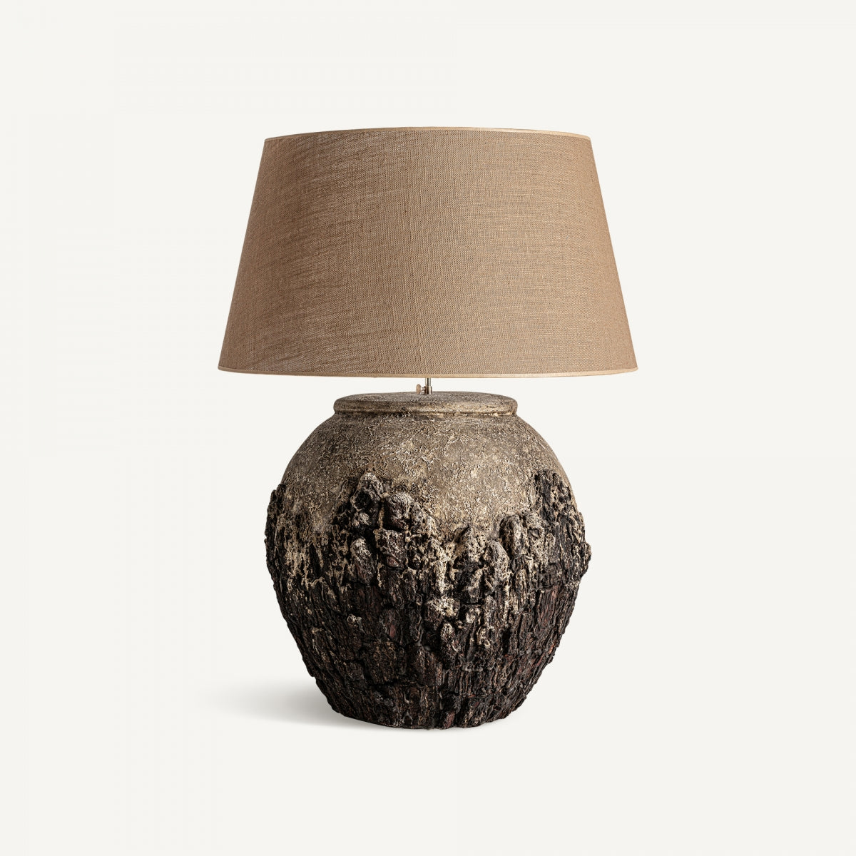 Lampe de table en céramique écorcé et jute | VICAL Cerámica | REMO, mobilier et décoration d'intérieur