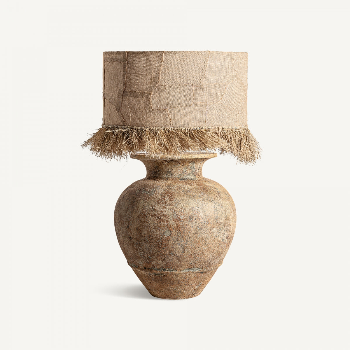 Lampe de table en céramique antique et jute | VICAL Cerámica | REMO, mobilier et décoration d'intérieur