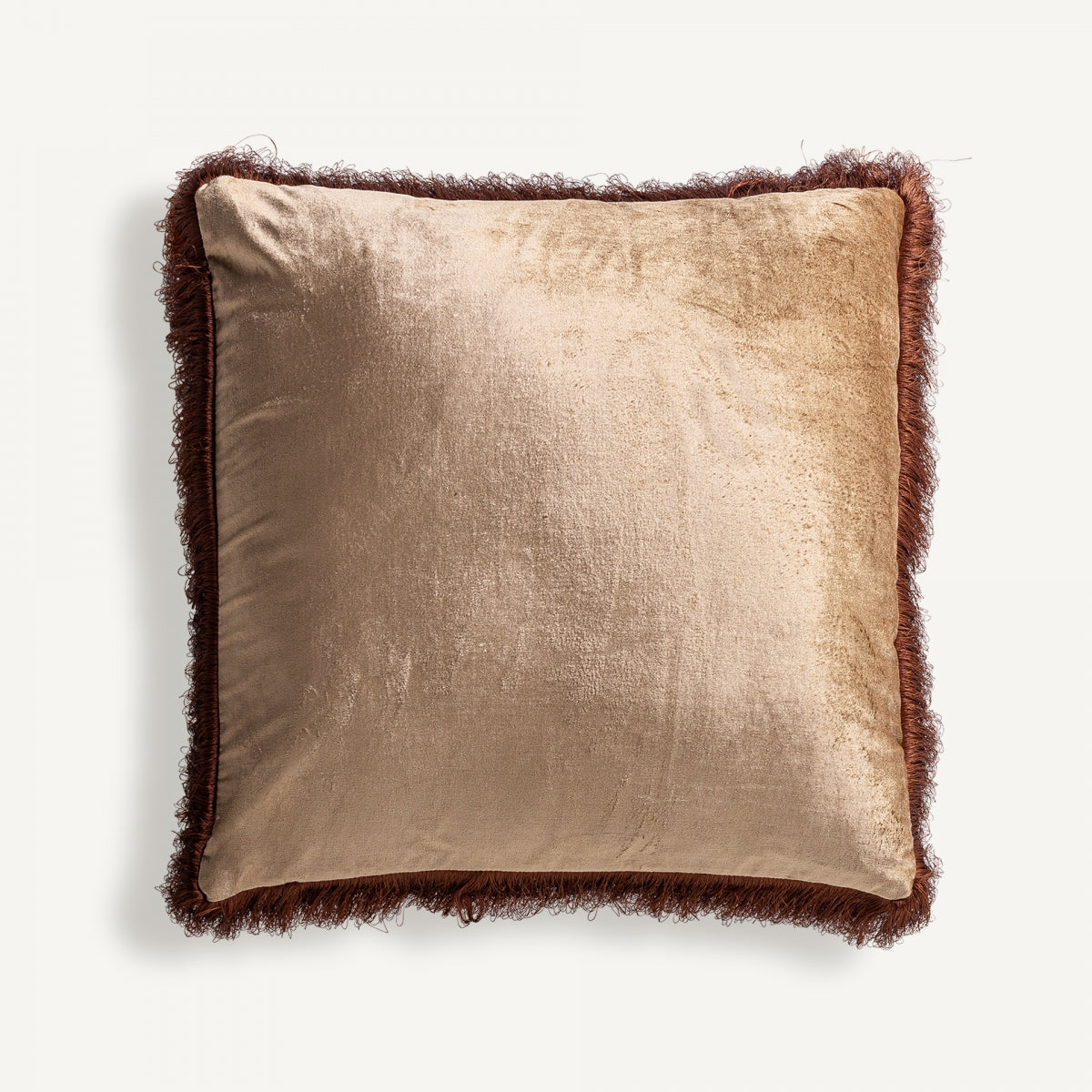 Coussin carré en velours beige | Vical Zaid | REMO, mobilier et décoration d'intérieur