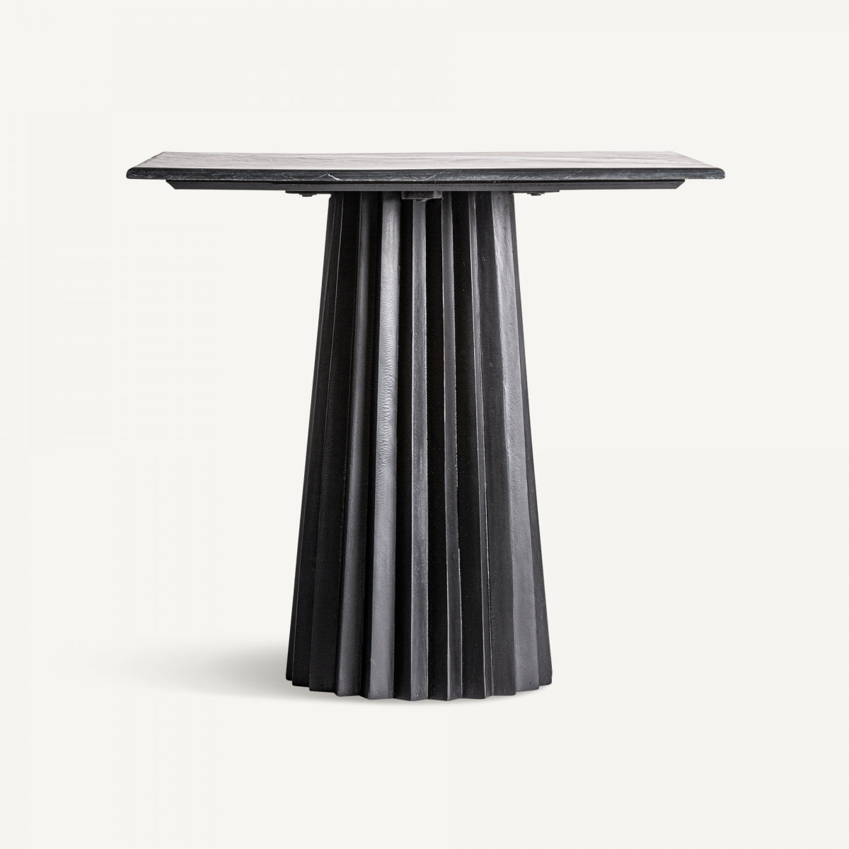 Table bistrot en marbre noir et manguier plissé | VICAL Wood | REMO, mobilier et décoration d'intérieur