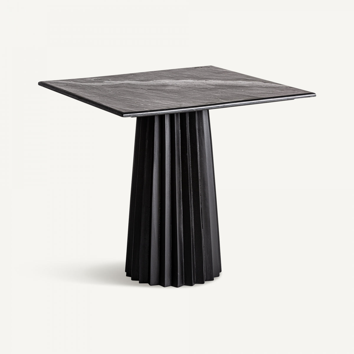 Table bistrot en marbre noir et manguier plissé | VICAL Wood | REMO, mobilier et décoration d'intérieur