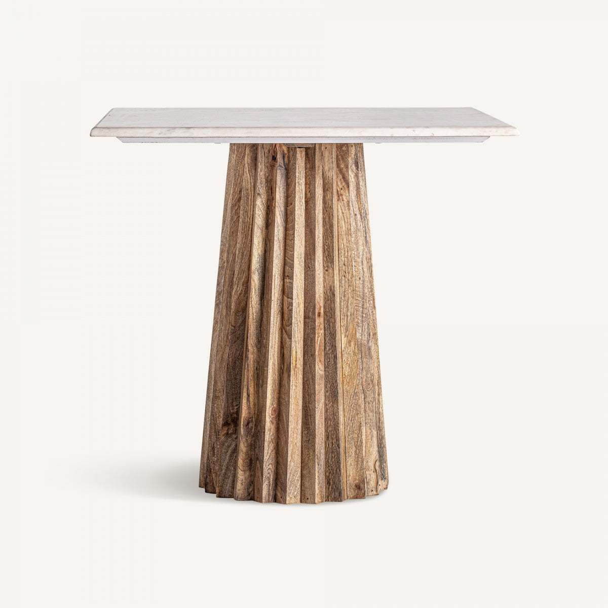 Table bistrot en marbre et manguier plissé | VICAL Wood | REMO, mobilier et décoration d'intérieur