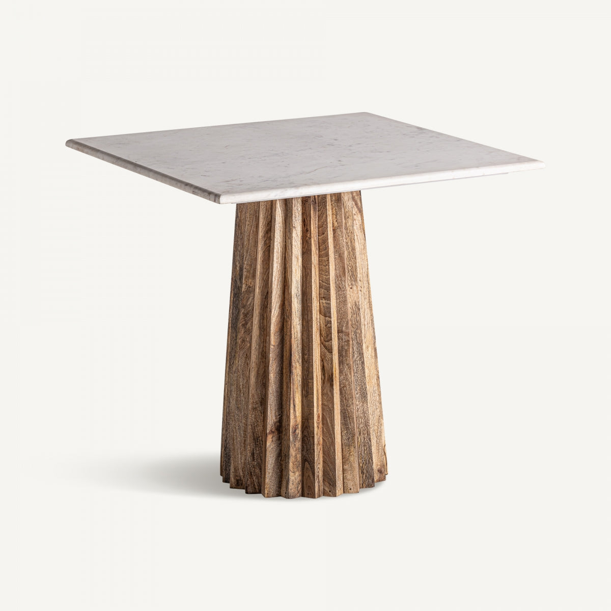 Table bistrot en marbre et manguier plissé | VICAL Wood | REMO, mobilier et décoration d'intérieur