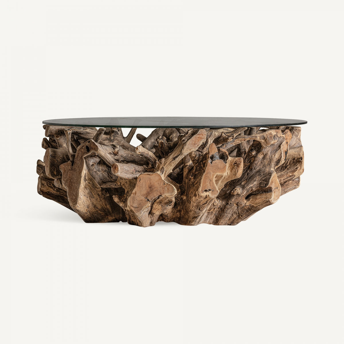 Table basse en teck sculpté | VICAL Guelma | REMO, mobilier et décoration d'intérieur