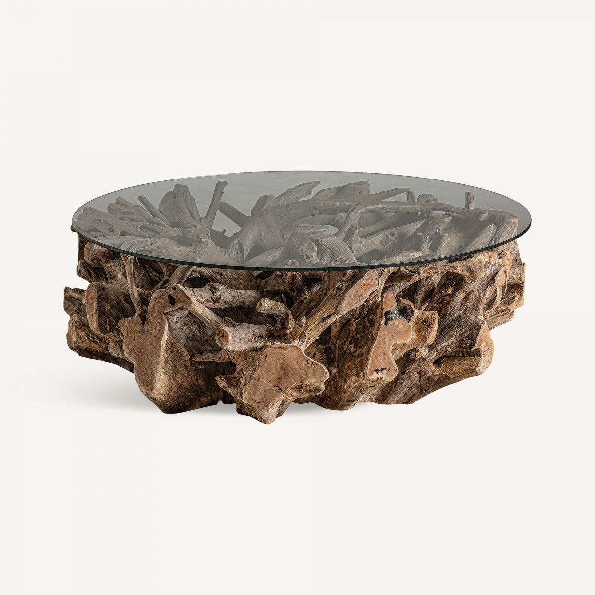 Table basse en teck sculpté | VICAL Guelma | REMO, mobilier et décoration d'intérieur