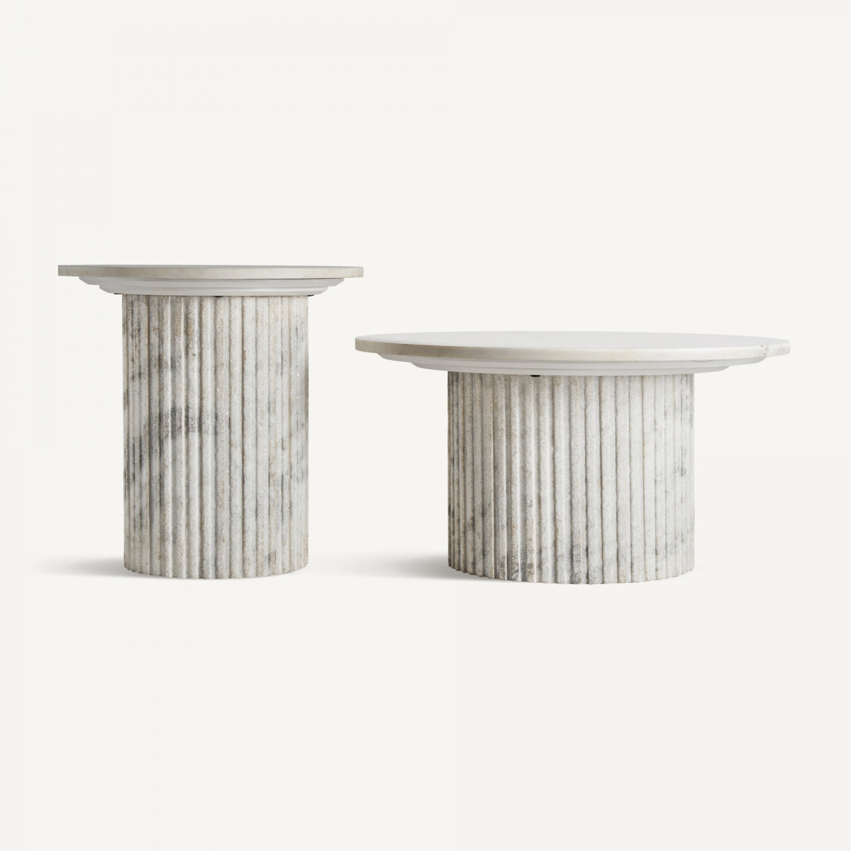 Table basse ronde en marbre blanc | VICAL Esches | REMO, mobilier et décoration d'intérieur