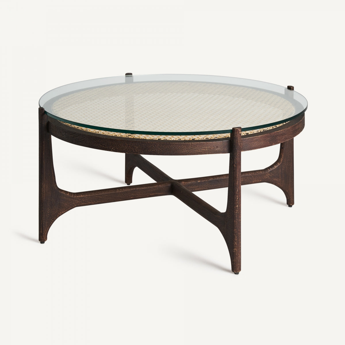 Table basse en bois de manguier et en verre | VIDAL Nossen | REMO, mobilier et décoration d'intérieur