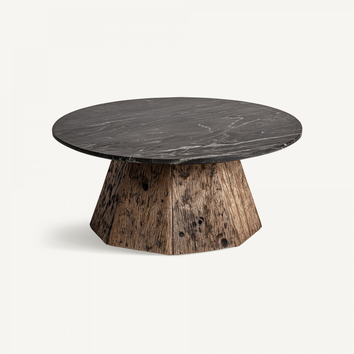 Table basse ronde en marbre noir | VICAL Walding | REMO, mobilier et décoration d'intérieur