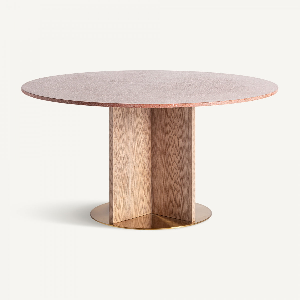 Table de salle à manger ronde en terrazzo rouge ø 150 cm | VICAL Alferce | REMO, mobilier et décoration d'intérieur