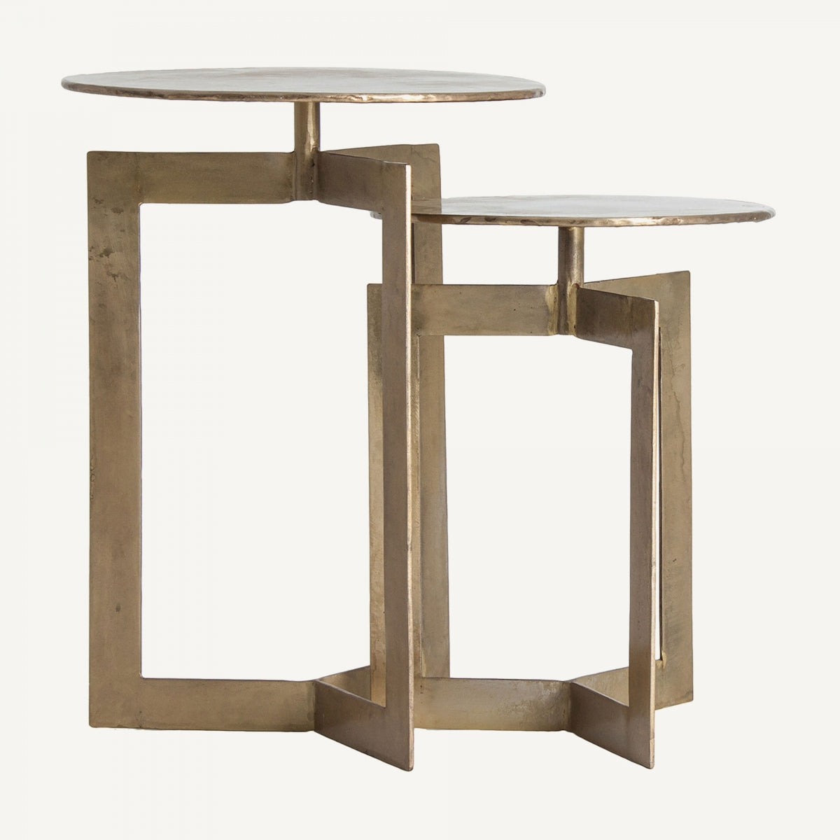 Table d'appoint en laiton vieilli (lot de 2) | VICAL Lure | REMO, mobilier et décoration d'intérieur