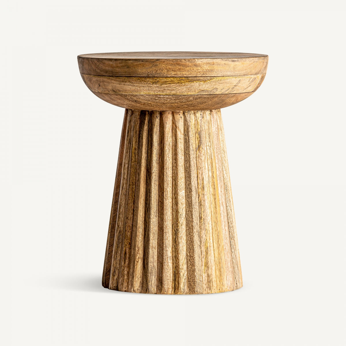 Side table in light pleated mango wood | VICAL Wood