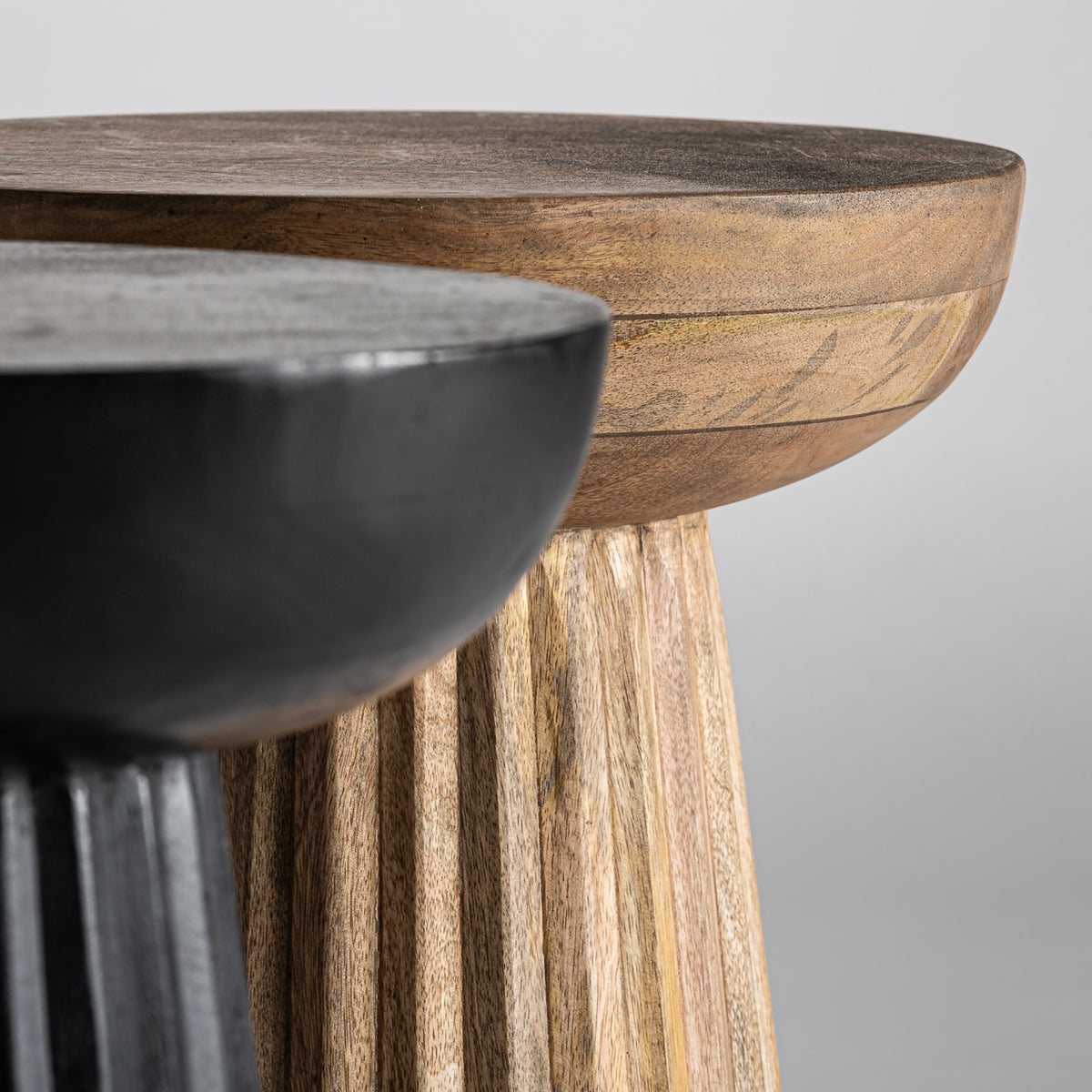 Side table in light pleated mango wood | VICAL Wood