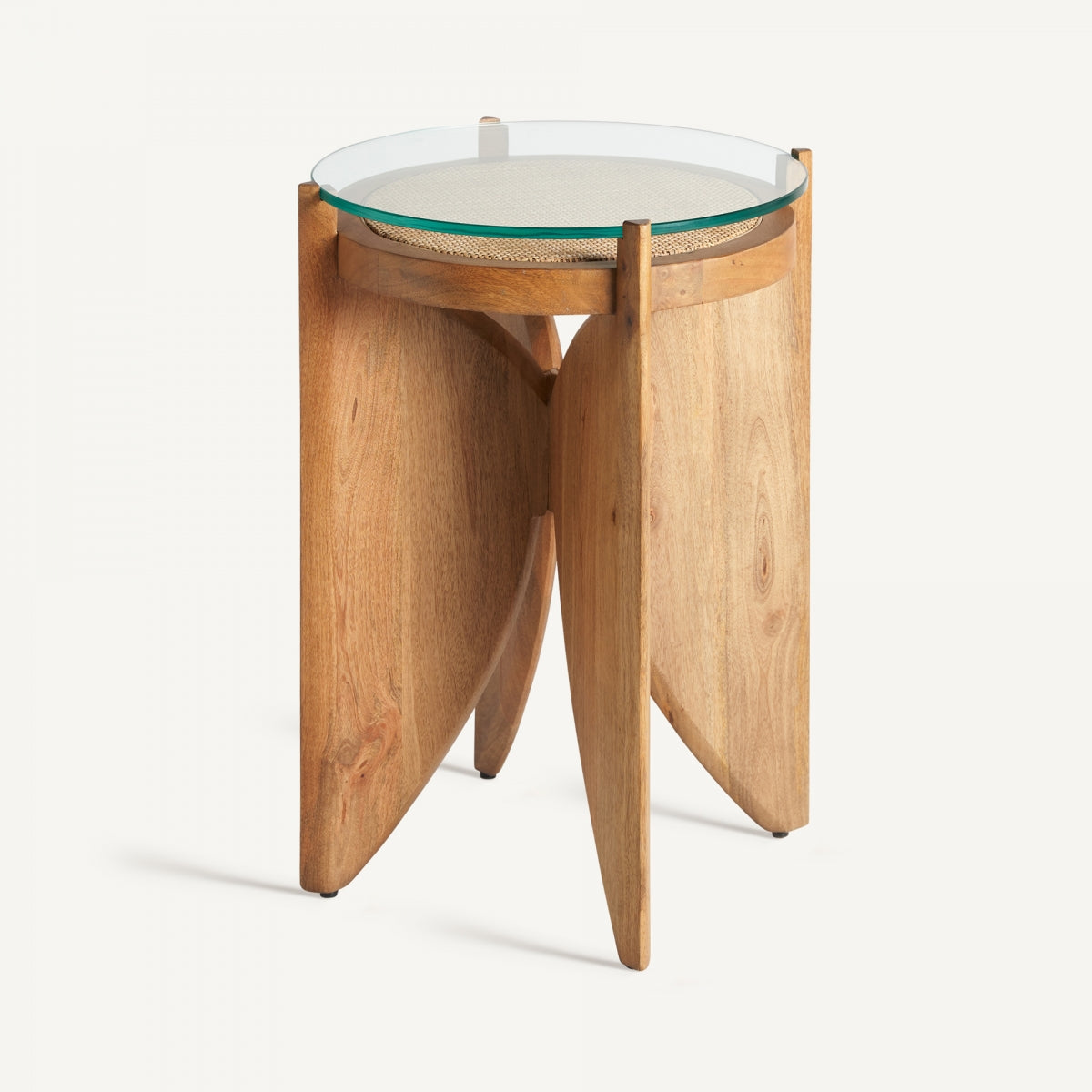 Table d'appoint en manguier et en verre | VICAL Riesa | REMO, mobilier et décoration d'intérieur