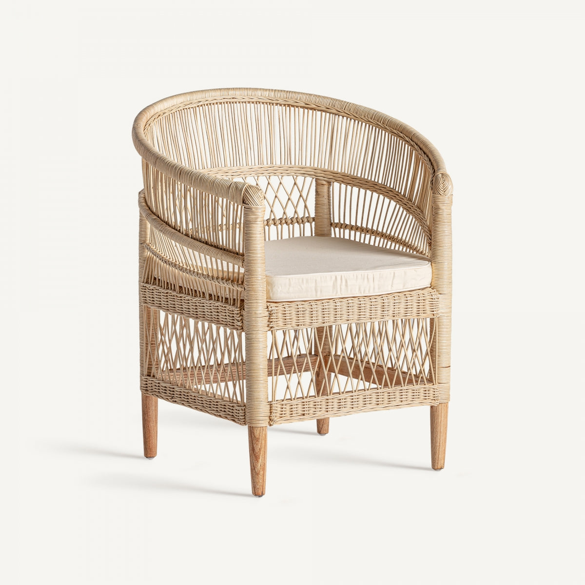 Fauteuil en rotin et bois de mindi | VICAL Elna | REMO, mobilier et décoration d'intérieur