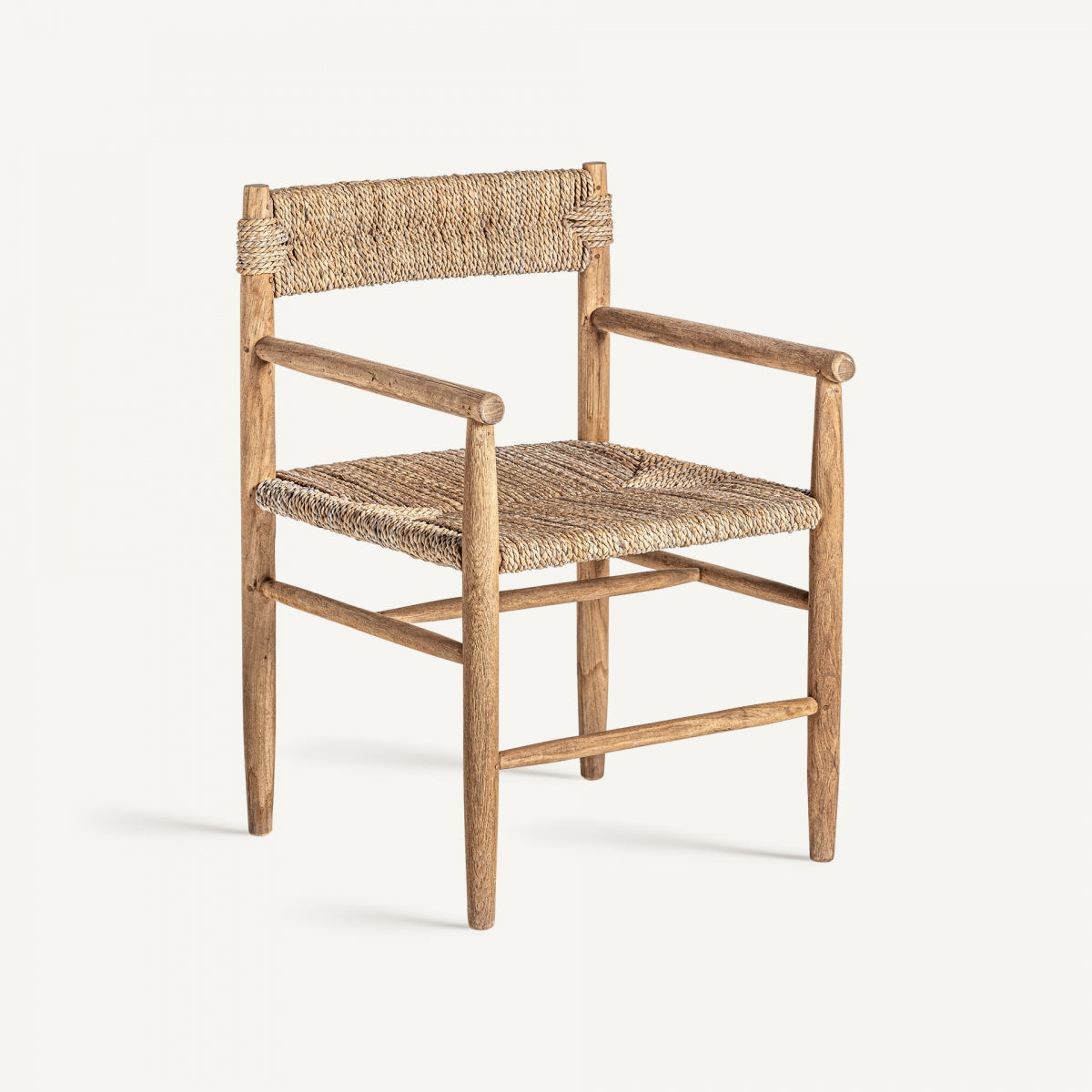 Chaise de salle à manger en teck et fibre naturelle | VICAL Manhula | REMO, mobilier et décoration d'intérieur