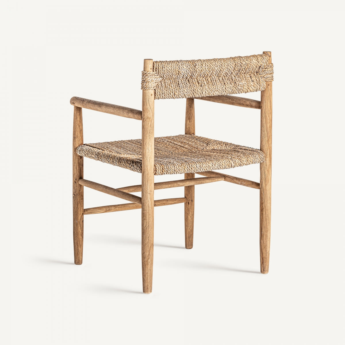 Chaise de salle à manger en teck et fibre naturelle | VICAL Manhula | REMO, mobilier et décoration d'intérieur