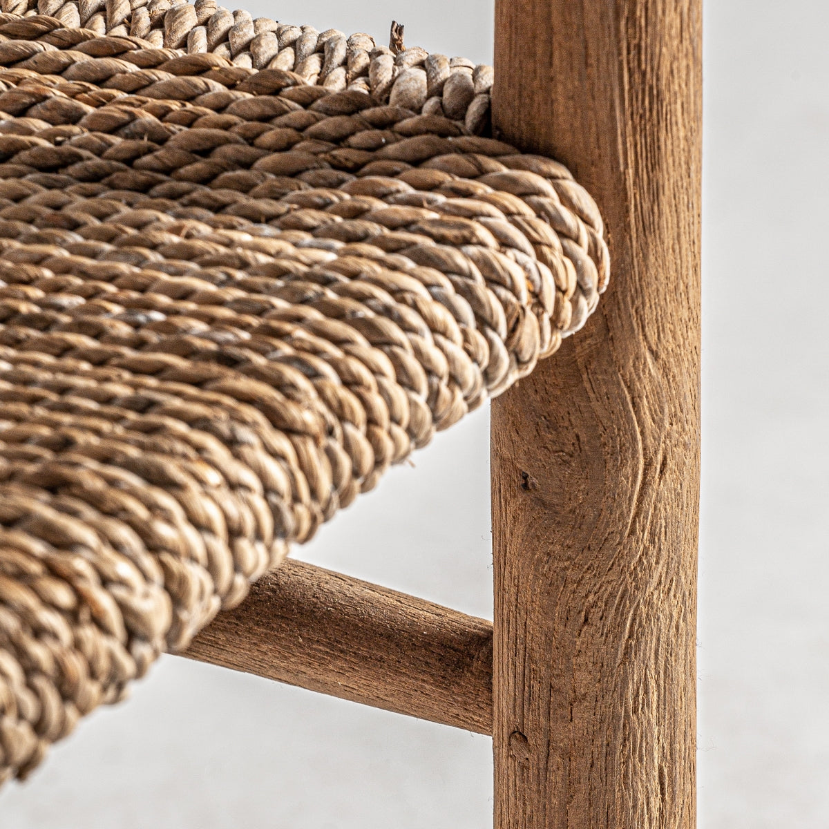 Teak and natural fiber dining chair VICAL Manhula