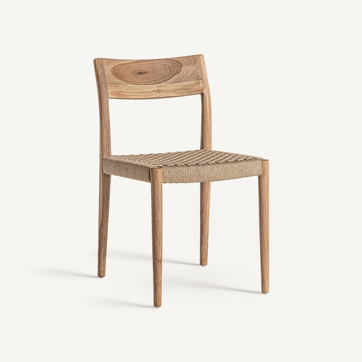 Chaise de salle à manger en fibre et bois de teck | VICAL Caen | REMO, mobilier et décoration d'intérieur