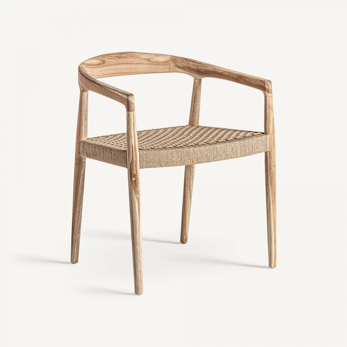 Chaise de salle à manger en fibre et bois de teck | VICAL Caen | REMO, mobilier et décoration d'intérieur