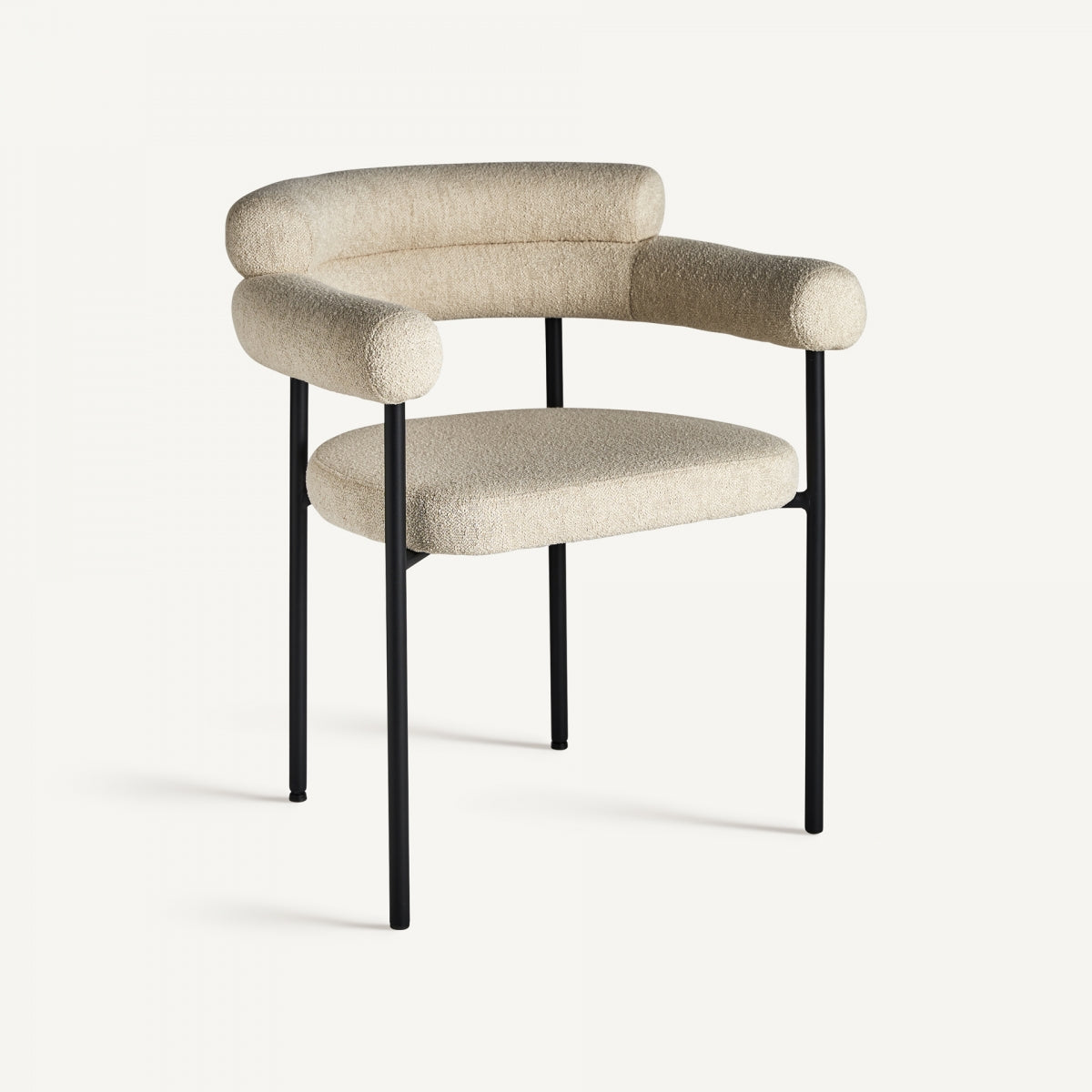 Chaise de salle à manger bouclé crème | VICAL Albula | REMO, mobilier et décoration d'intérieur