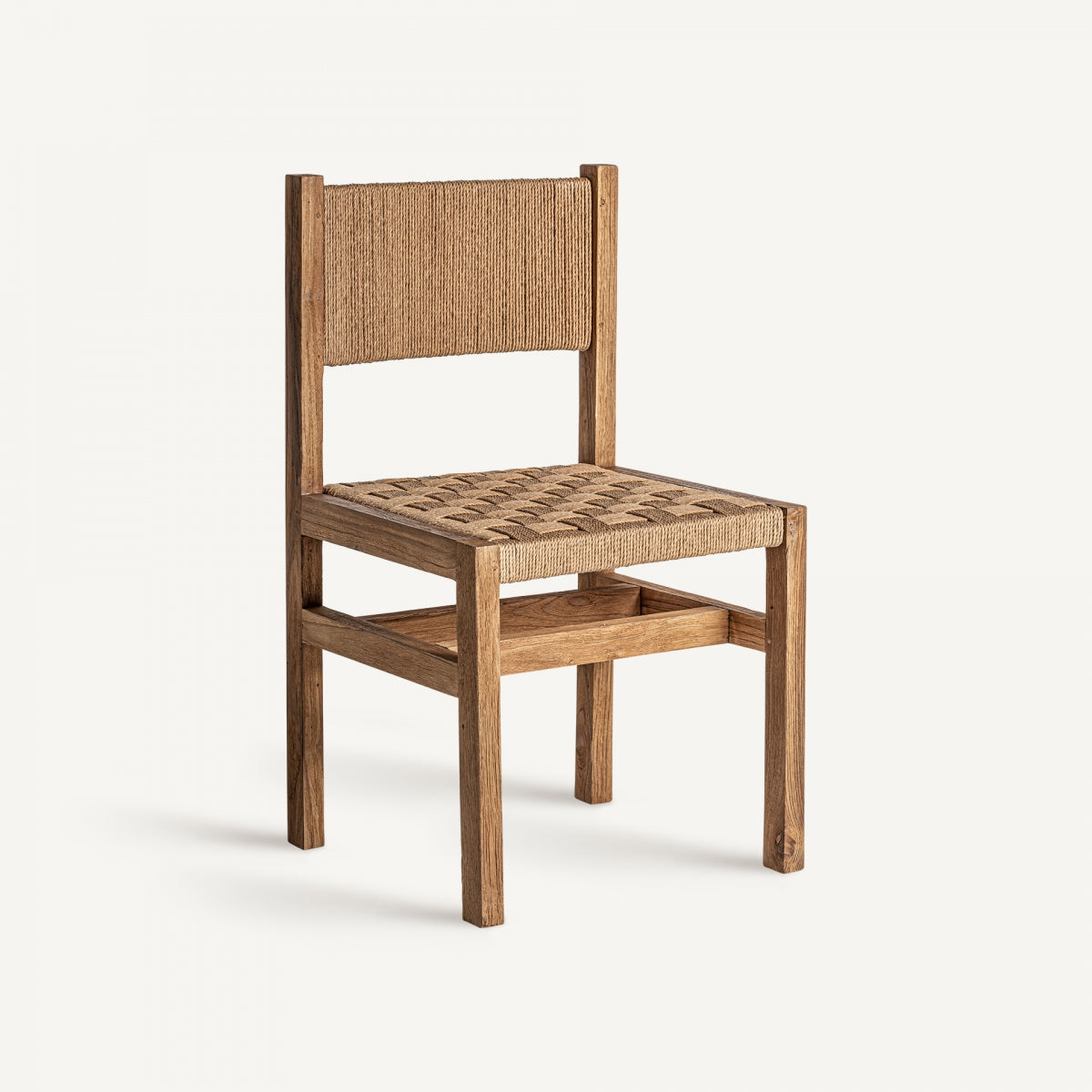 Chaise de salle à manger en fibre et bois de teck | VICAL Lebadea | REMO, mobilier et décoration d'intérieur