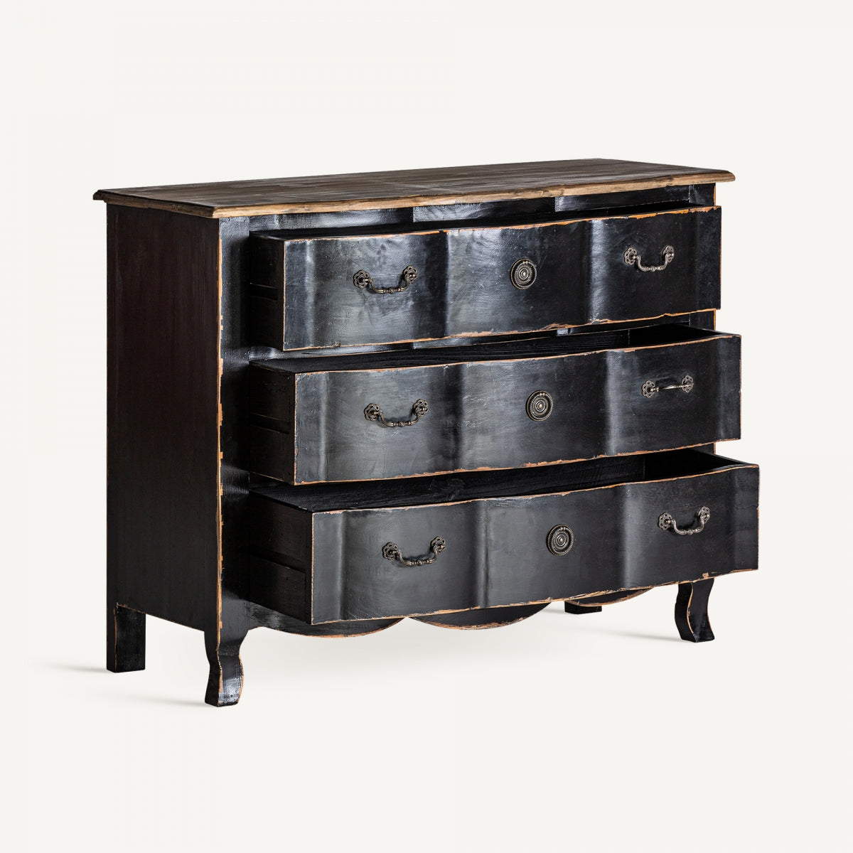 Chest of drawers in black elm wood | VICAL Zenica