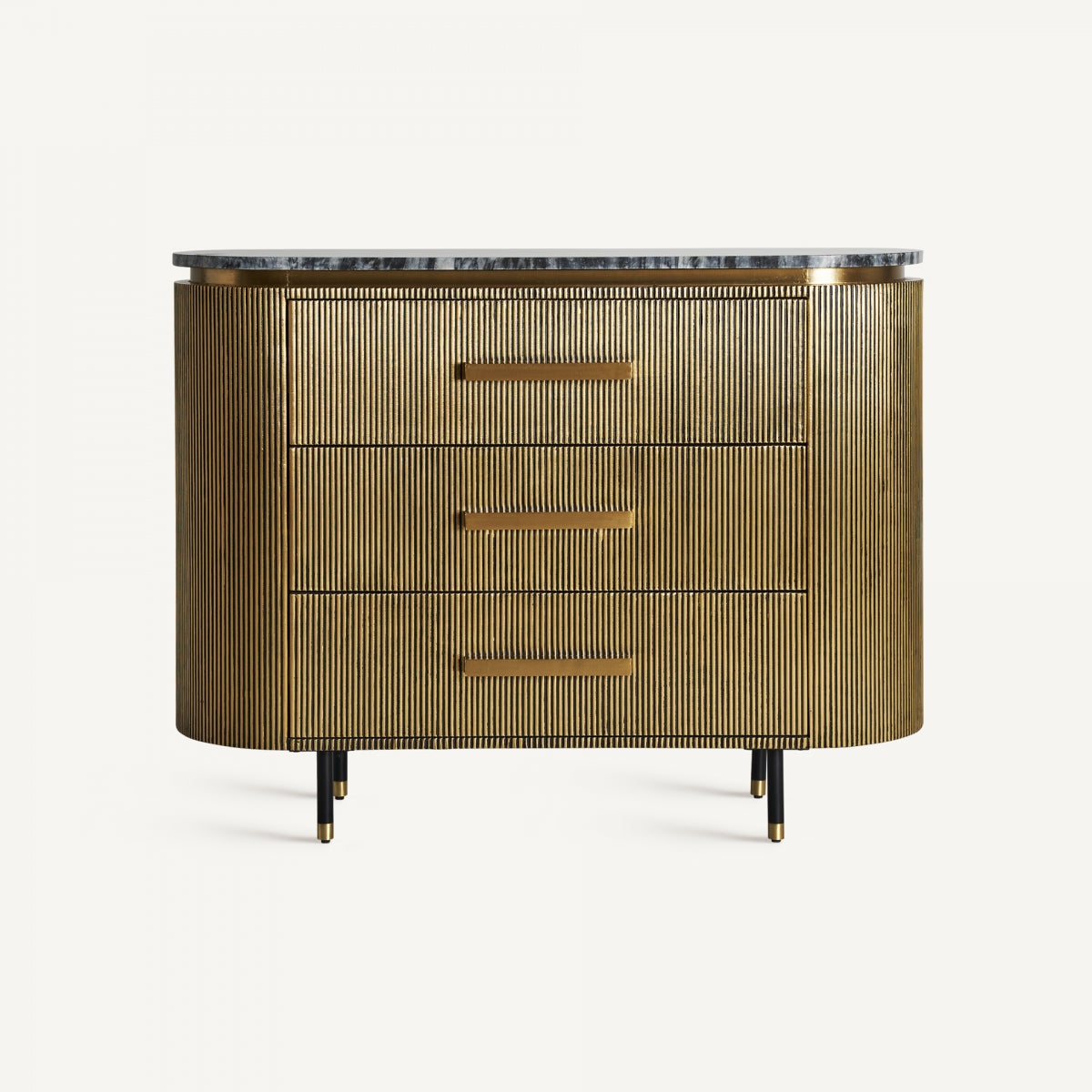 Commode en laiton et marbre gris | VICAL Valbruna | REMO, mobilier et décoration d'intérieur