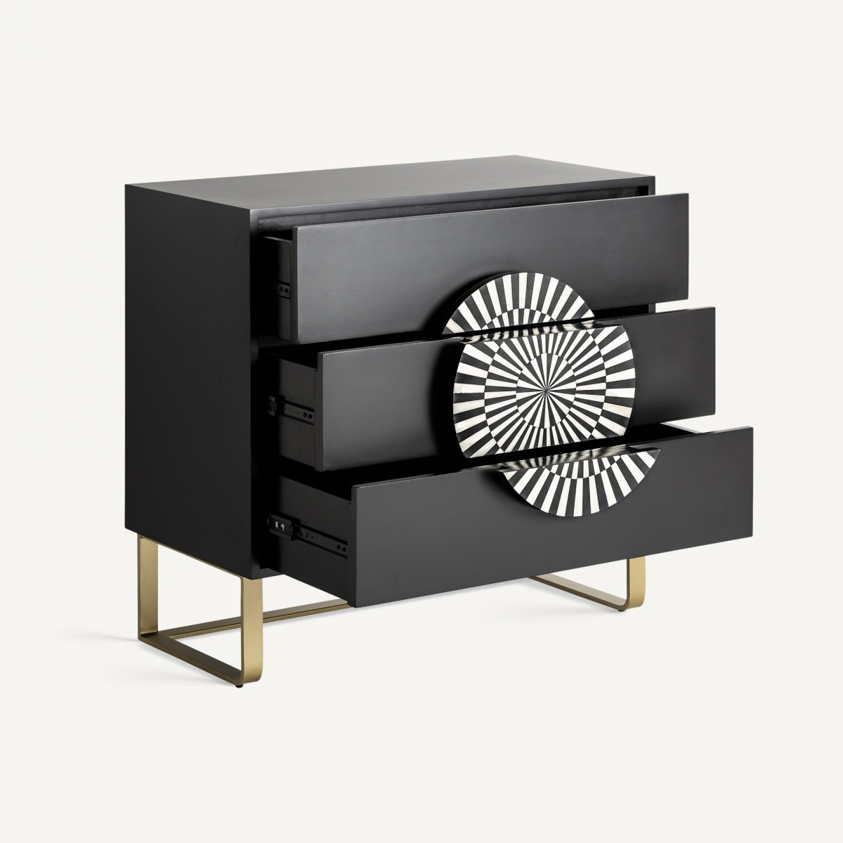 Commode en bois noir et incrustation d'os | VICAL Gatsby | REMO, mobilier et décoration d'intérieur