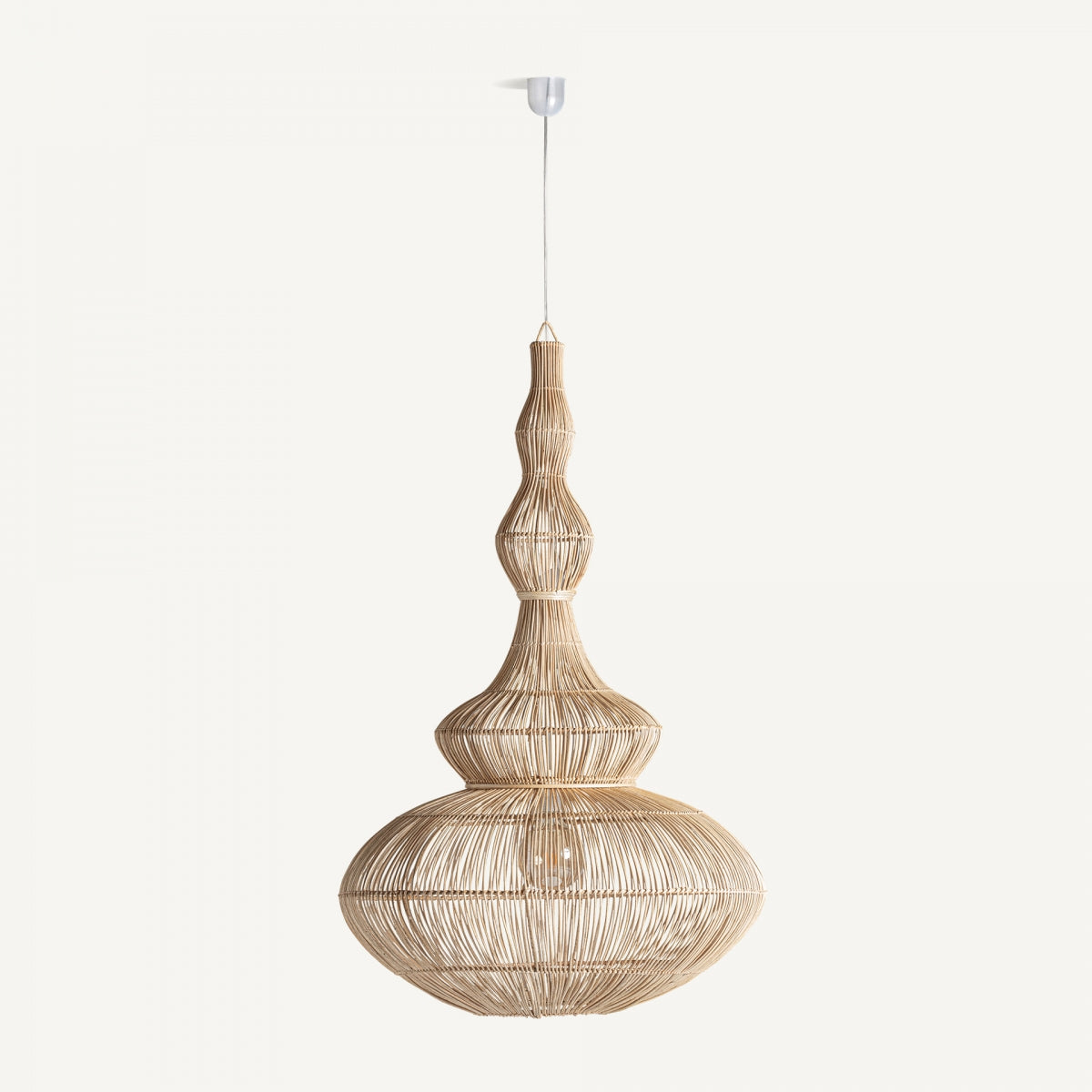 Lustre en rotin marron | VICAL Genie S | REMO, mobilier et décoration d'intérieur