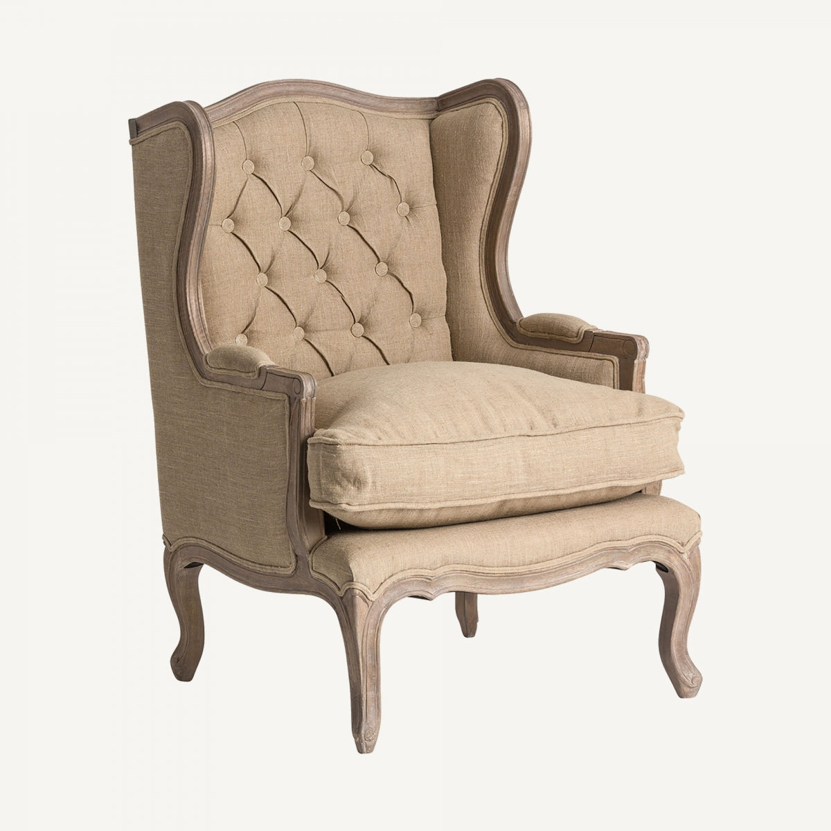 Fauteuil en lin marron | VICAL Jouy | REMO, mobilier et décoration d'intérieur