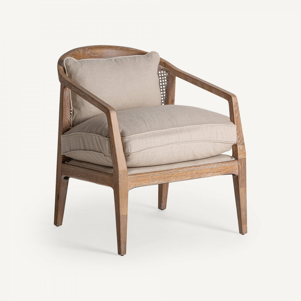 Fauteuil en tissu beige | VICAL Gistel | REMO, mobilier et décoration d'intérieur