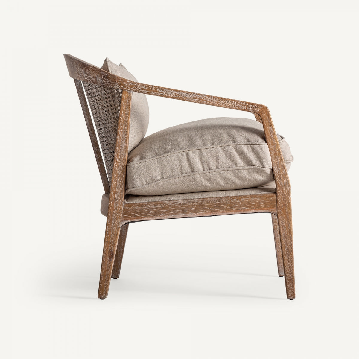 Fauteuil en tissu beige | VICAL Gistel | REMO, mobilier et décoration d'intérieur