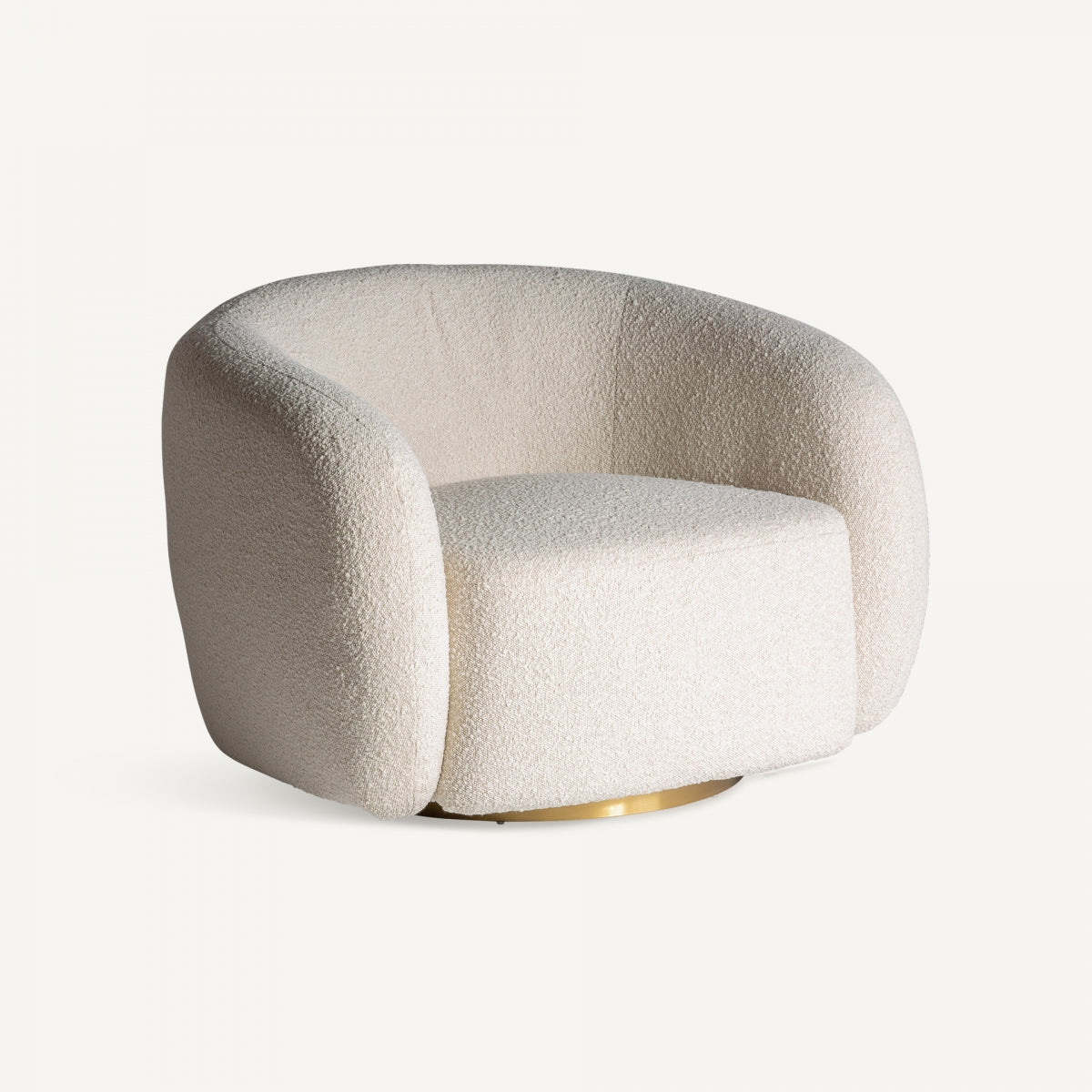 Fauteuil pivotant bouclé crème | VICAL Scorze | REMO, mobilier et décoration d'intérieur