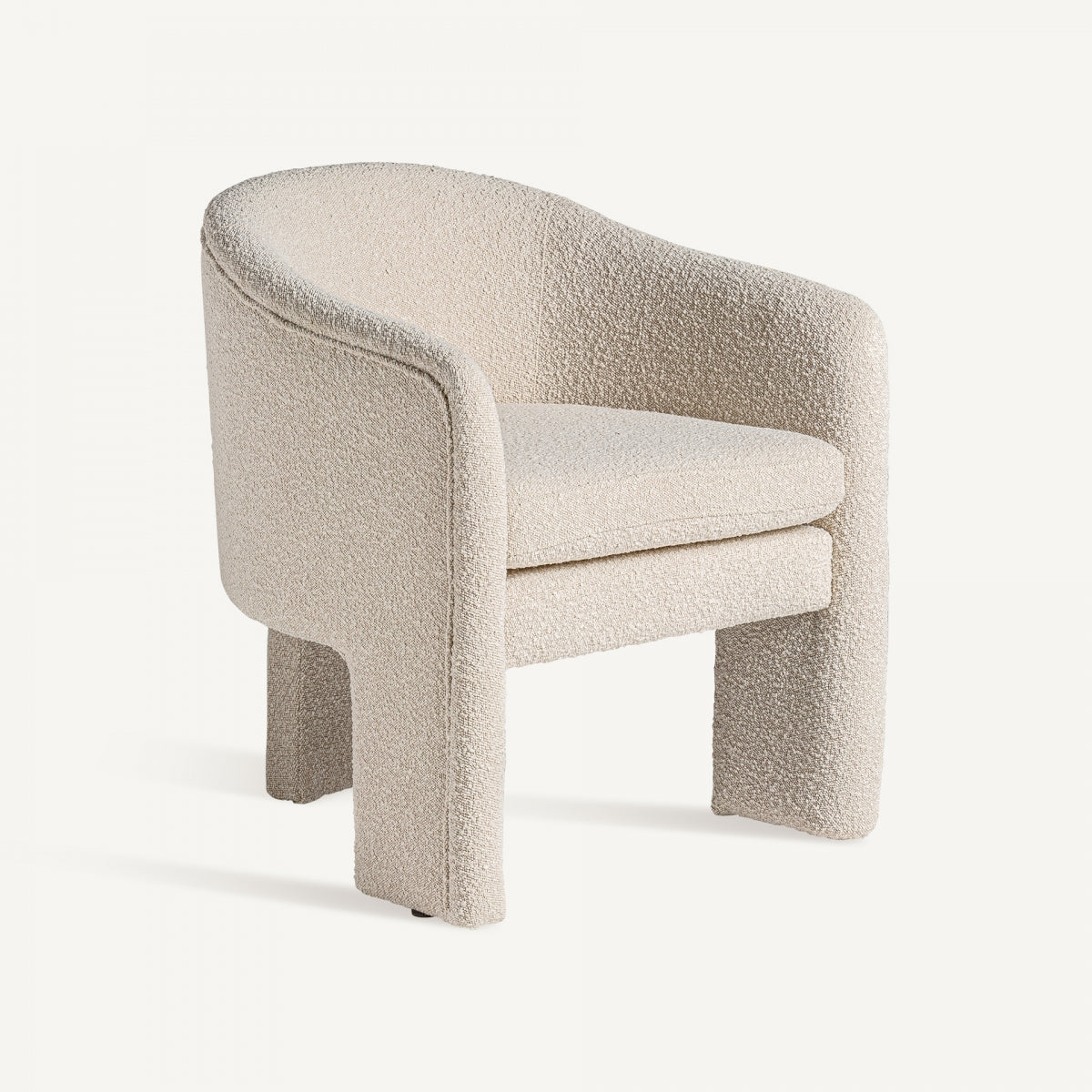 Fauteuil bouclé crème | VICAL Prati | REMO, mobilier et décoration d'intérieur