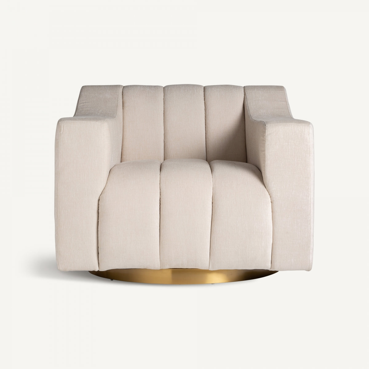 Fauteuil pivotant en tissu beige | VICAL Scuol | REMO, mobilier et décoration d'intérieur