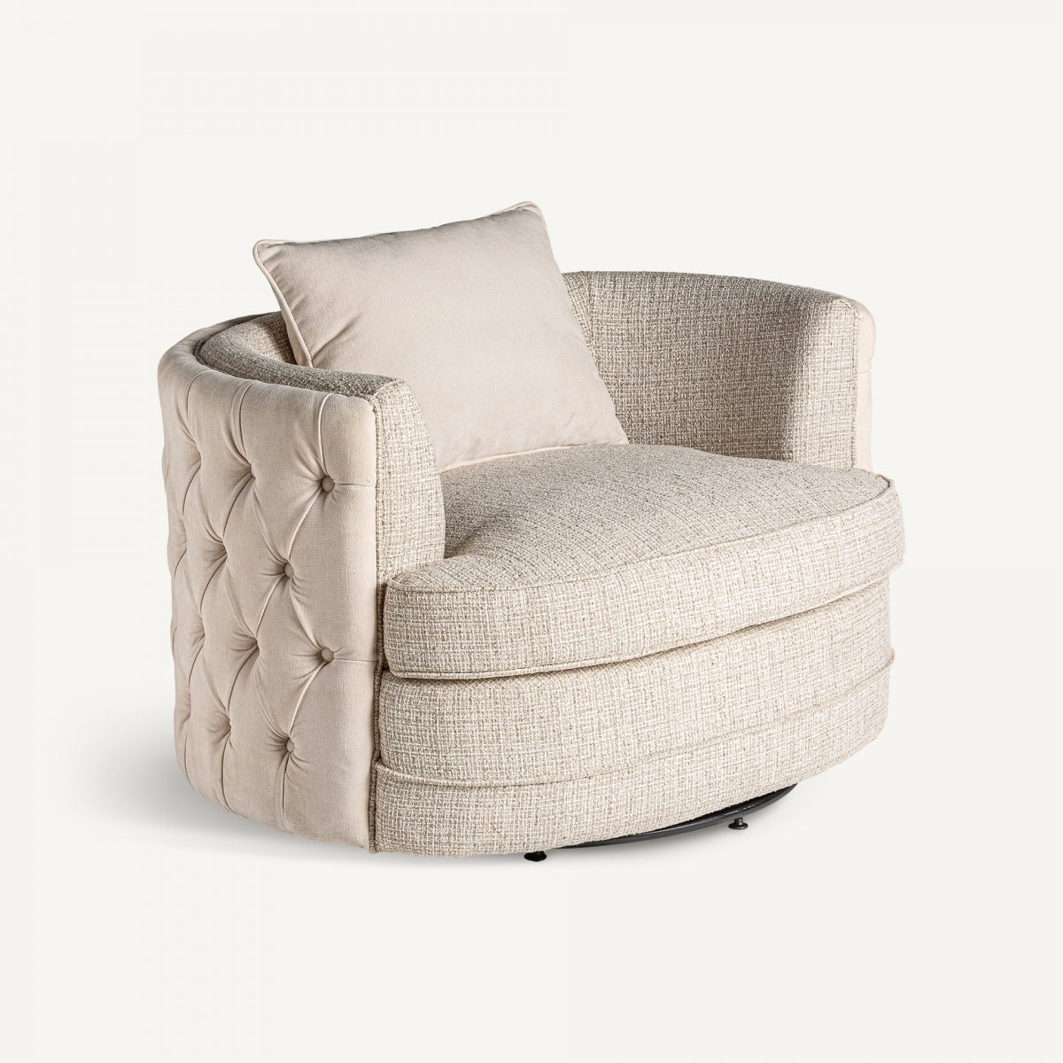 Fauteuil pivotant en tissu sable | VICAL Galtur | REMO, mobilier et décoration d'intérieur