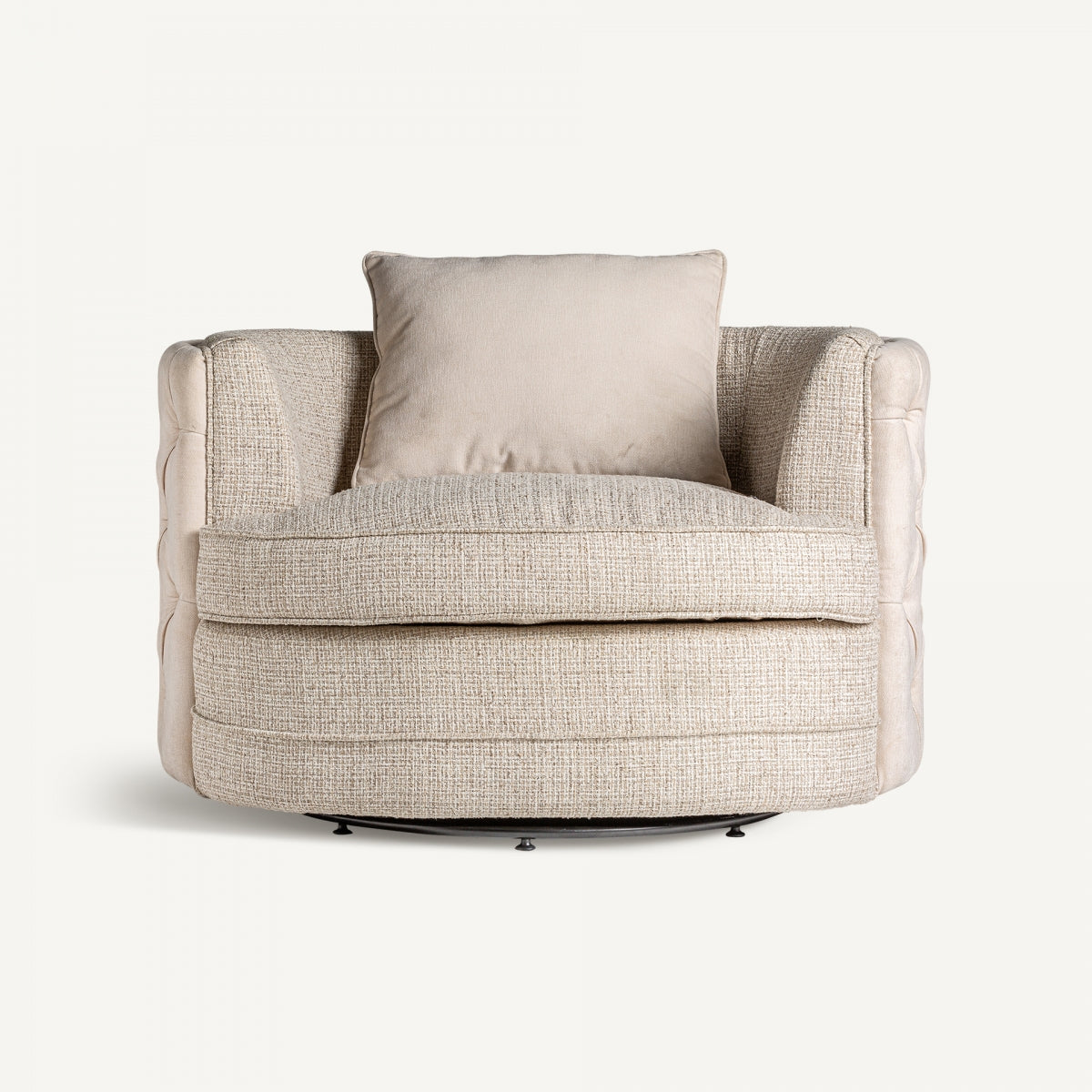 Fauteuil pivotant en tissu sable | VICAL Galtur | REMO, mobilier et décoration d'intérieur