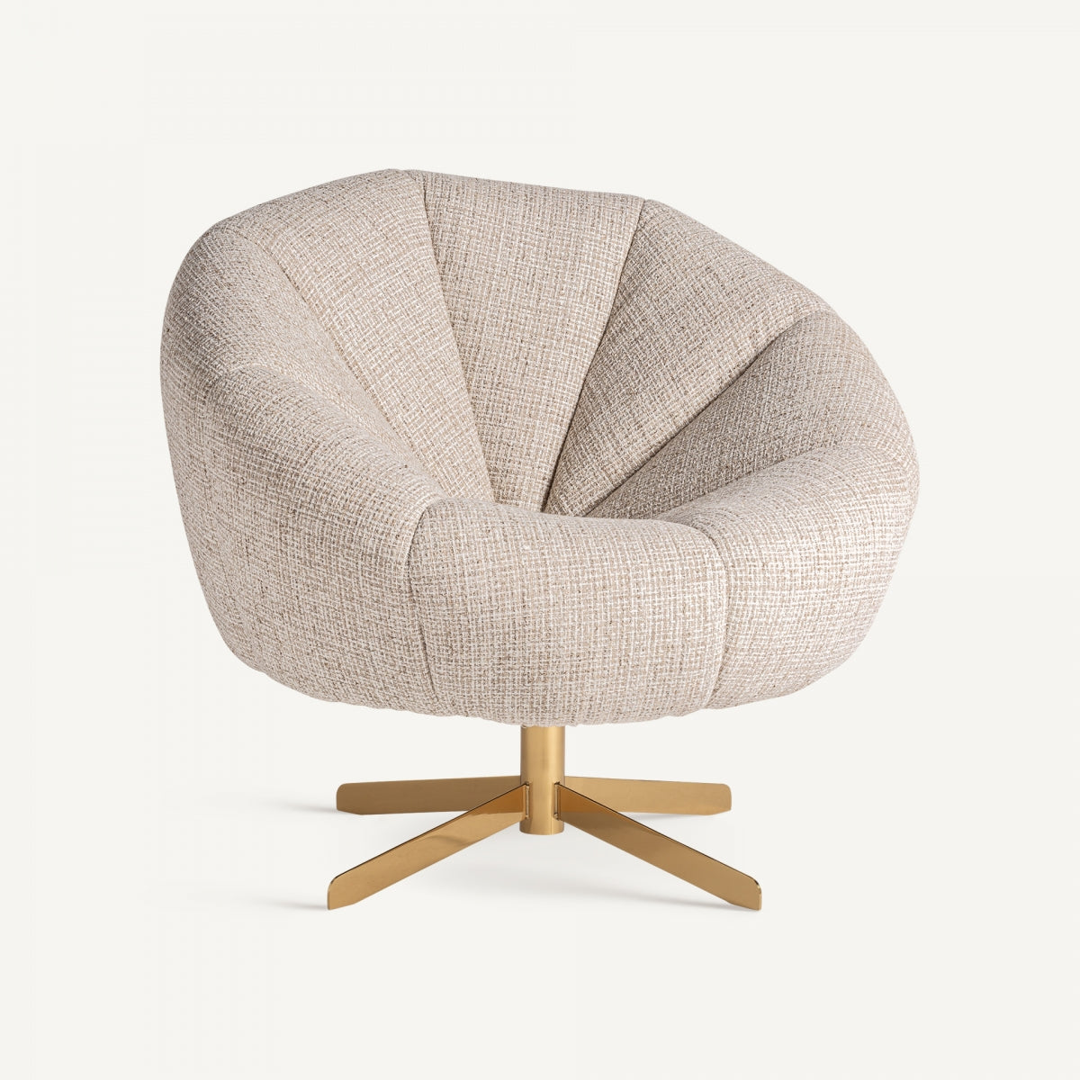 Fauteuil pivotant en tissu beige | VICAL Teglio | REMO, mobilier et décoration d'intérieur