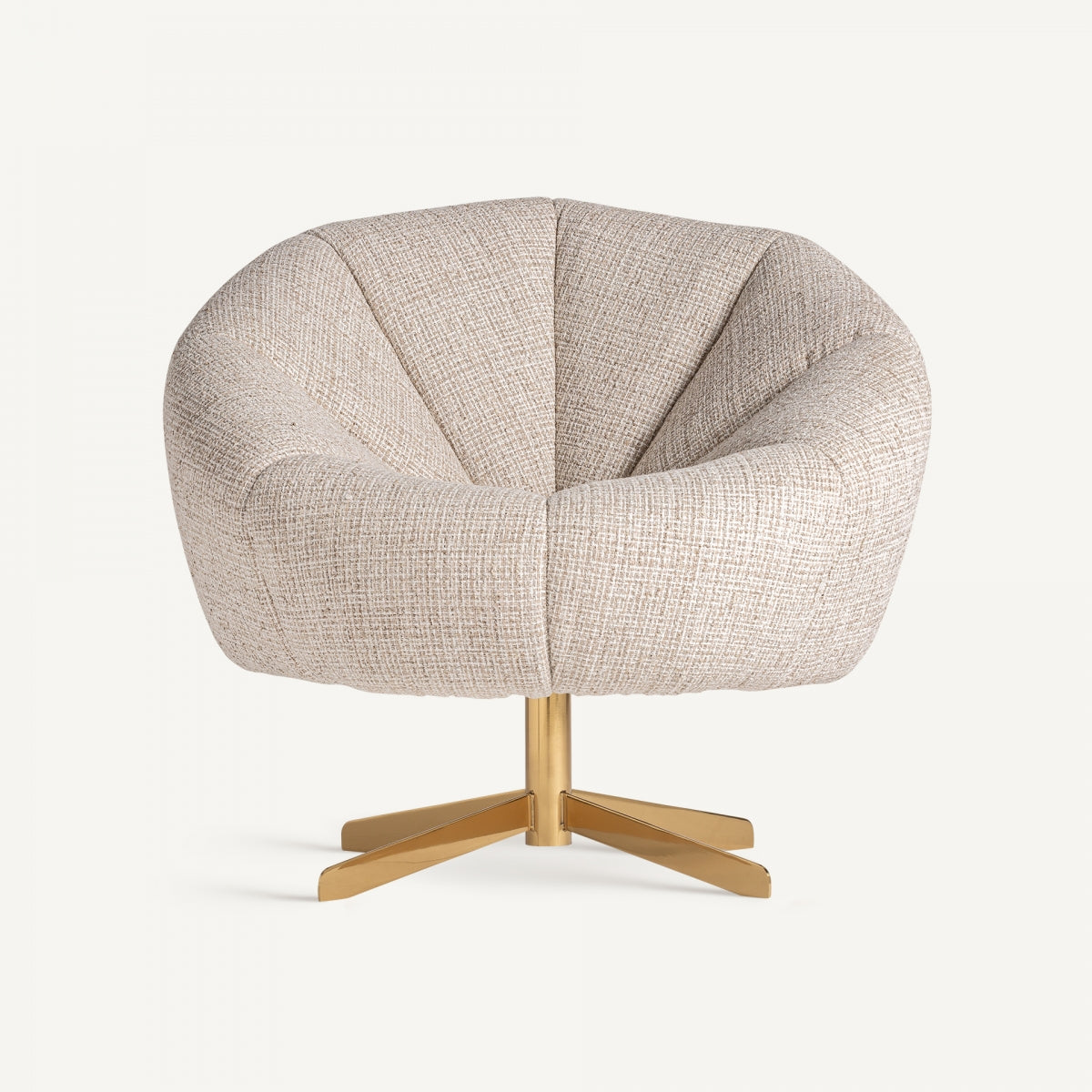 Fauteuil pivotant en tissu beige | VICAL Teglio | REMO, mobilier et décoration d'intérieur