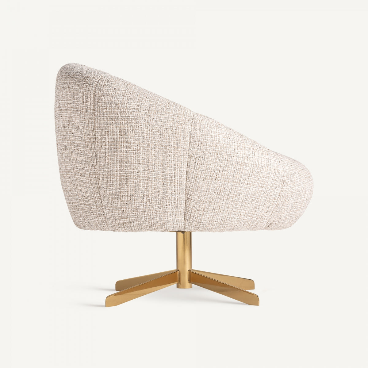 Fauteuil pivotant en tissu beige | VICAL Teglio | REMO, mobilier et décoration d'intérieur