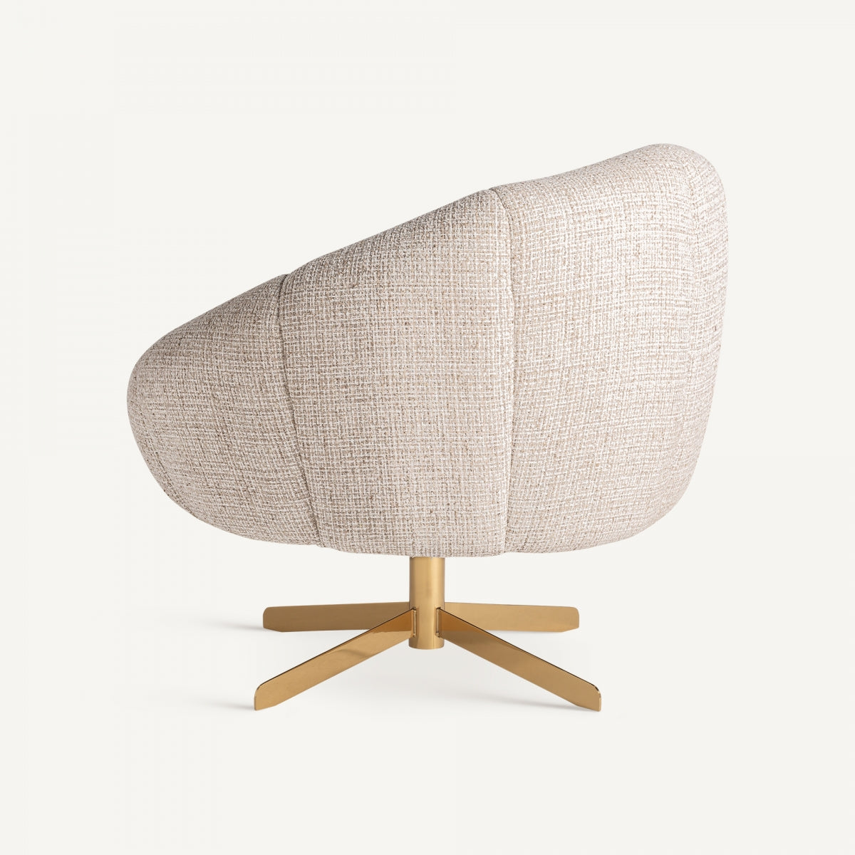 Fauteuil pivotant en tissu beige | VICAL Teglio | REMO, mobilier et décoration d'intérieur