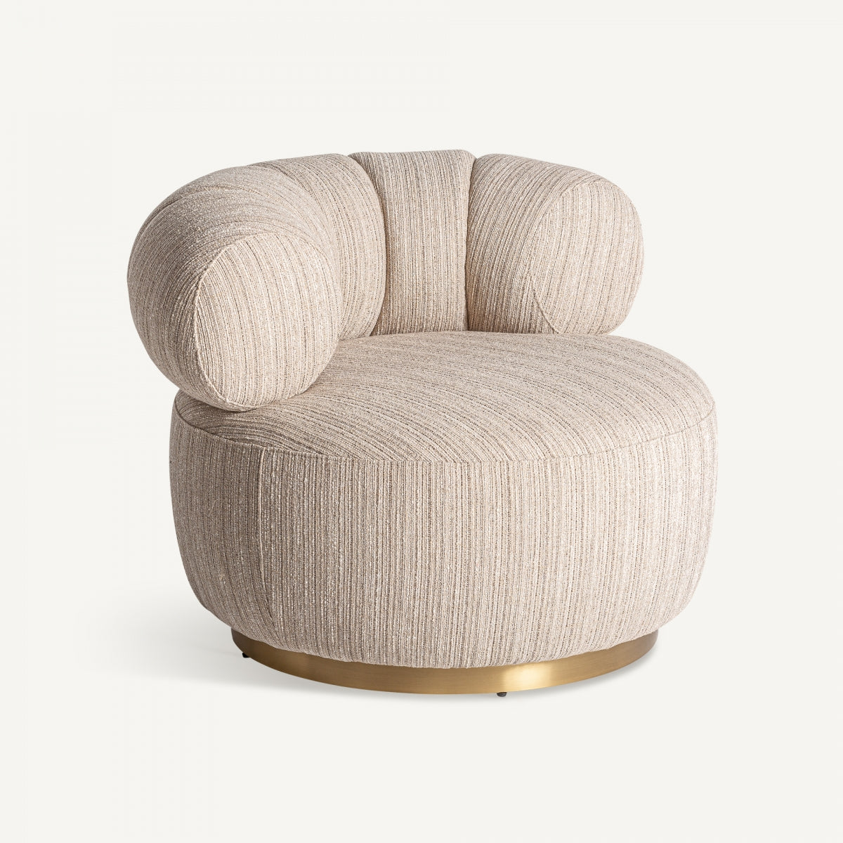 Fauteuil pivotant en tissu beige | VICAL Hofsos | REMO, mobilier et décoration d'intérieur