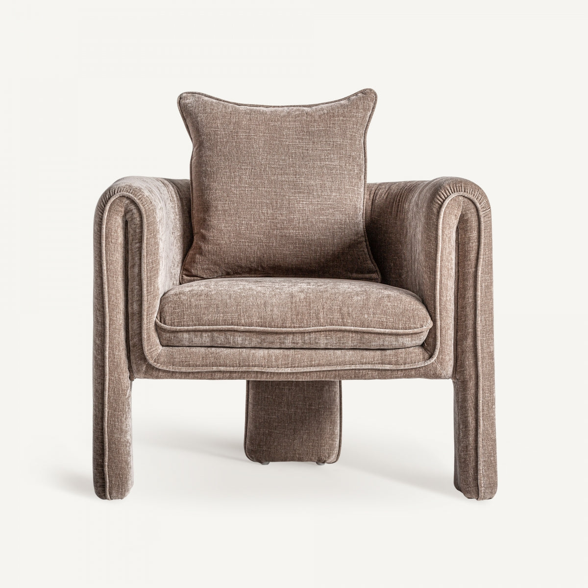 Fauteuil en tissu taupe | VICAL Karka | REMO, mobilier et décoration d'intérieur