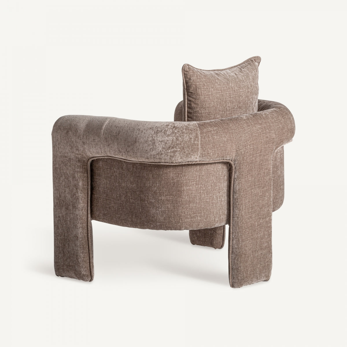 Fauteuil en tissu taupe | VICAL Karka | REMO, mobilier et décoration d'intérieur