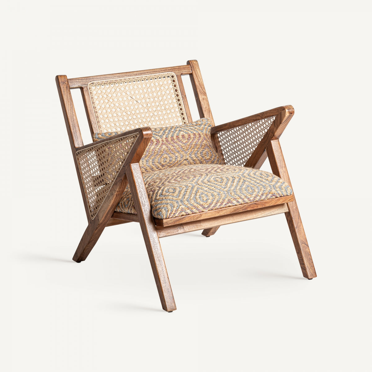 Fauteuil en tissu et jute multicolore | VICAL Hickory | REMO, mobilier et décoration d'intérieur