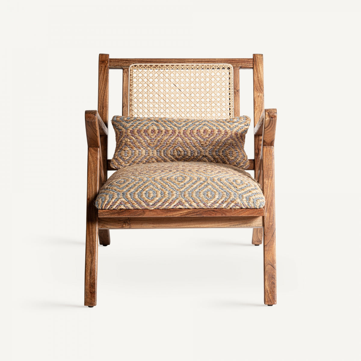 Fauteuil en tissu et jute multicolore | VICAL Hickory | REMO, mobilier et décoration d'intérieur