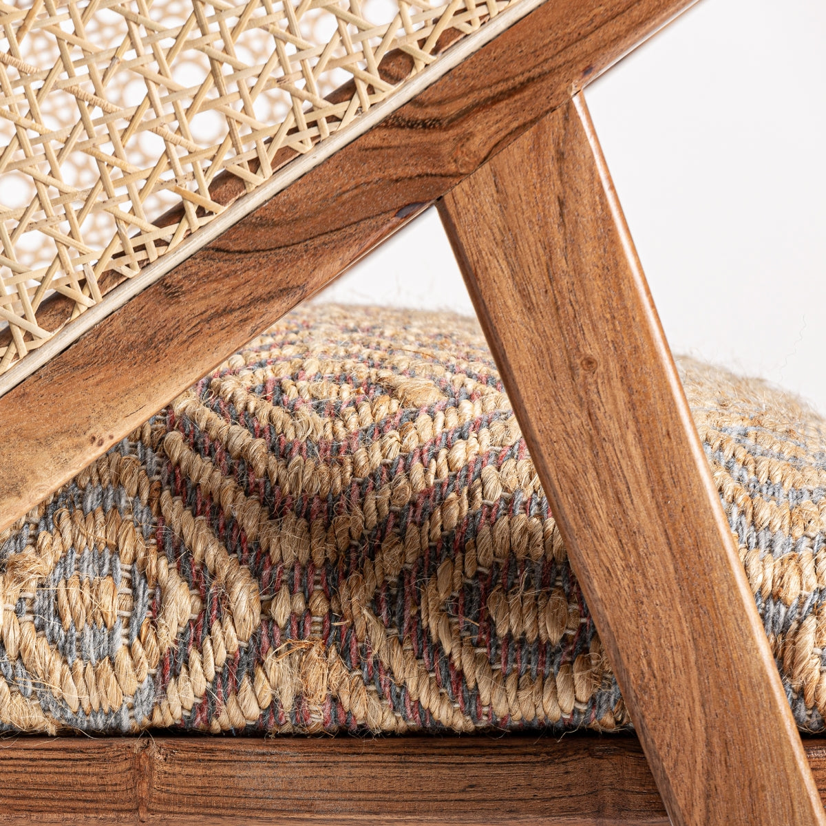 Fauteuil en tissu et jute multicolore | VICAL Hickory | REMO, mobilier et décoration d'intérieur