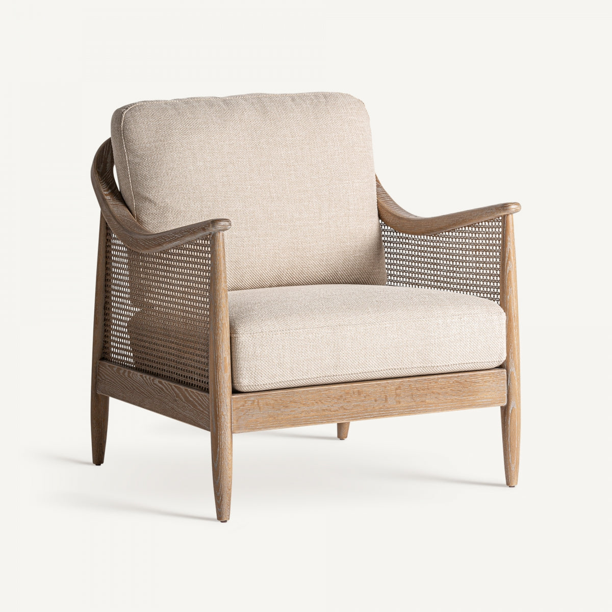 Fauteuil en tissu sable | VICAL Bolzano | REMO, mobilier et décoration d'intérieur