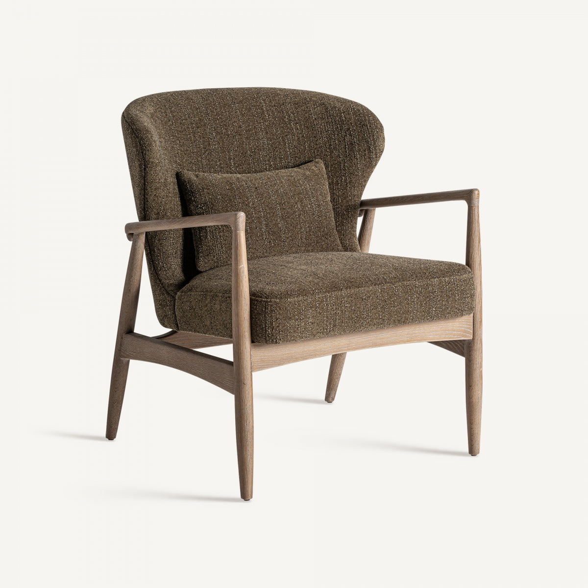 Fauteuil bouclé vert khaki | VICAL Tarres | REMO, mobilier et décoration d'intérieur